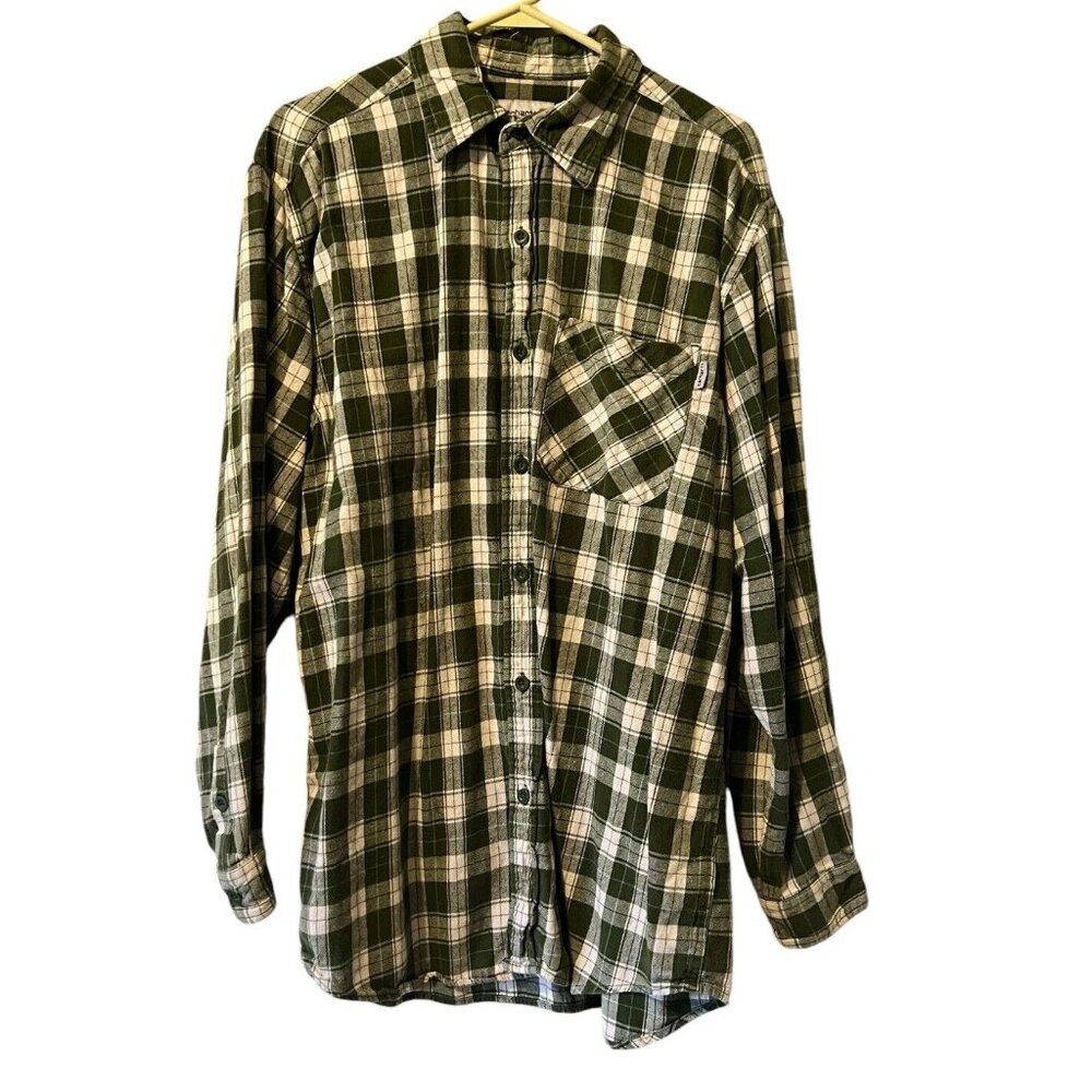 Carhartt Flannel Shirt Mens Size Large Long‎ Sleeve Button Checkered Western